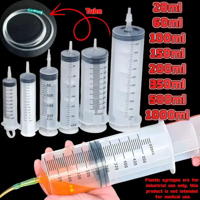 Seringue en plastique durable de grande capacité 100 ml
