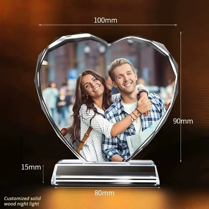 Photo en cristal personnalisée, cadre Photo en cristal personnalisé, cadeaux pour femmes, cadeaux de
