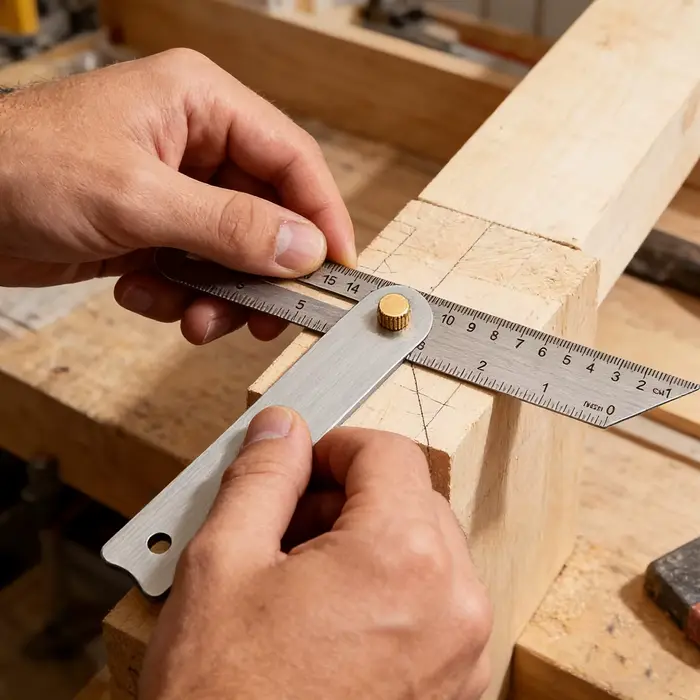 Règle de mesure pour le travail du bois