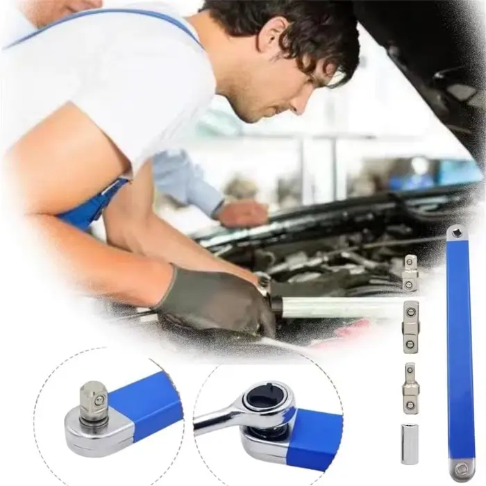 Clé à cliquet d'extension polyvalente avec clé