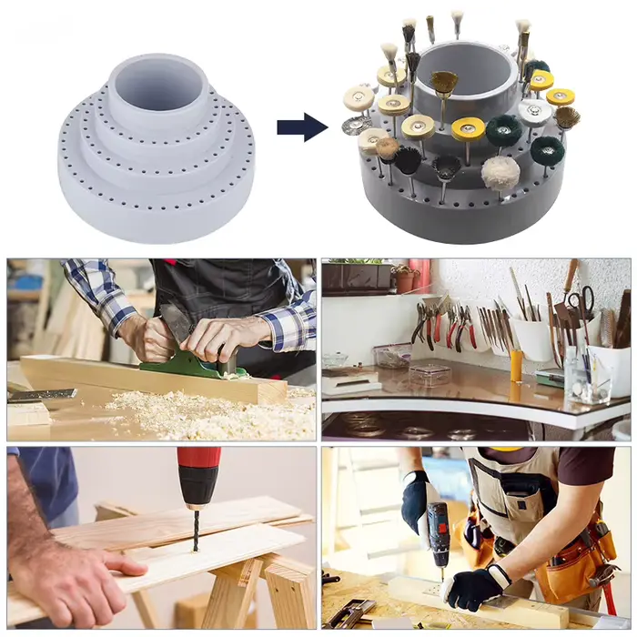 Boîte de rangement professionnelle pour forets rotatifs de forme ronde 360° ° Support rotatif pour outils de meulage