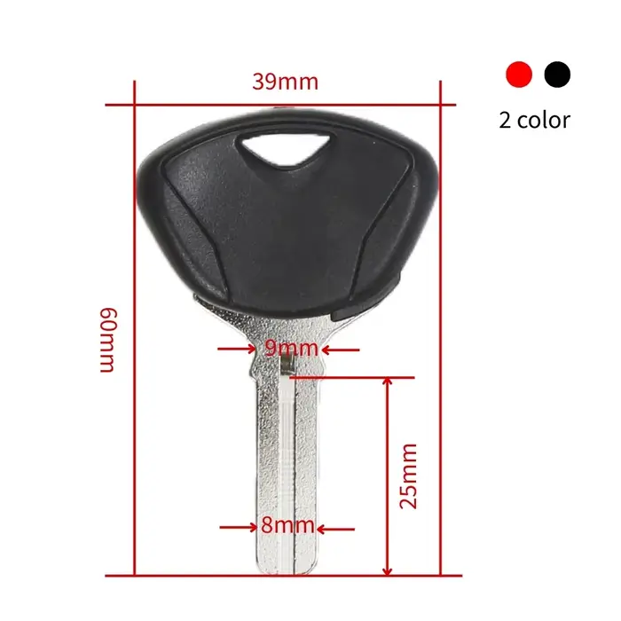 Clé de moto noire et rouge
