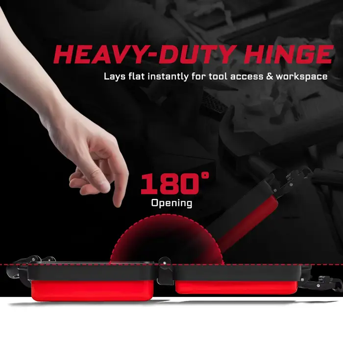Geinxurn 2 boîtes à outils portables en métal rouge et noir