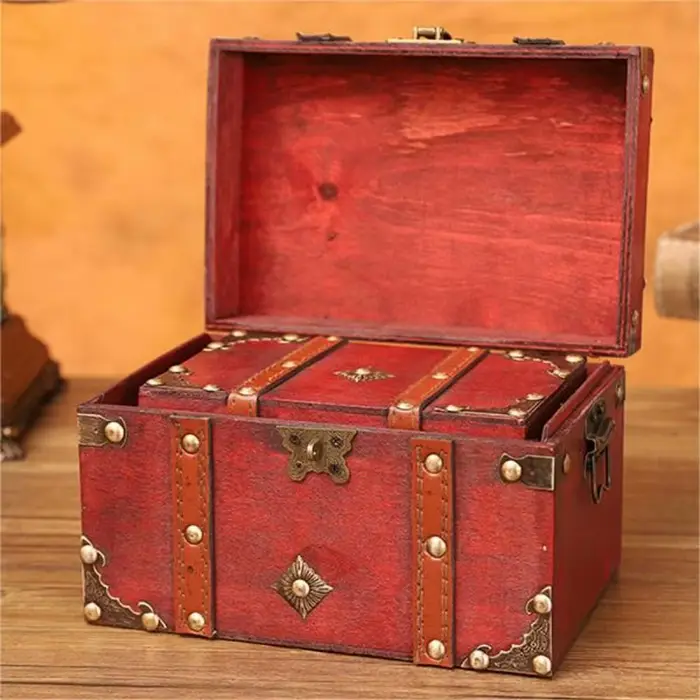 Boîte d'accessoires vintage créative avec serrure à documents en bronze