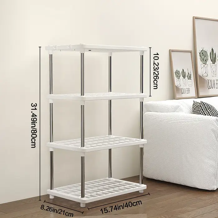 Étagère de rangement multifonctionnelle à quatre niveaux pour salle de bain