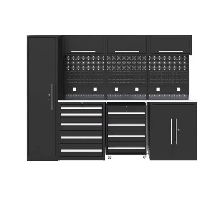 Ensemble d'armoires à outils en acier de qualité supérieure robuste, armoire à tiroirs combinée avec