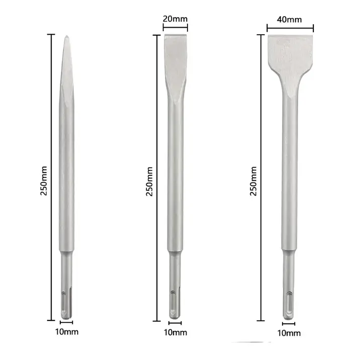 Jeu de ciseau à tige sds-plus pour perceuses à percussion rotative