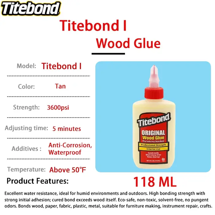 Colle à bois Titebond I II III, forte, imperméable, adhésif pour le travail du bois, pour la réparat