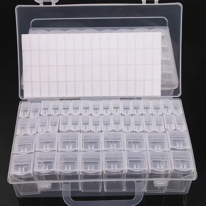 Boîte de rangement en plastique à 28/32/48/56/64 fentes