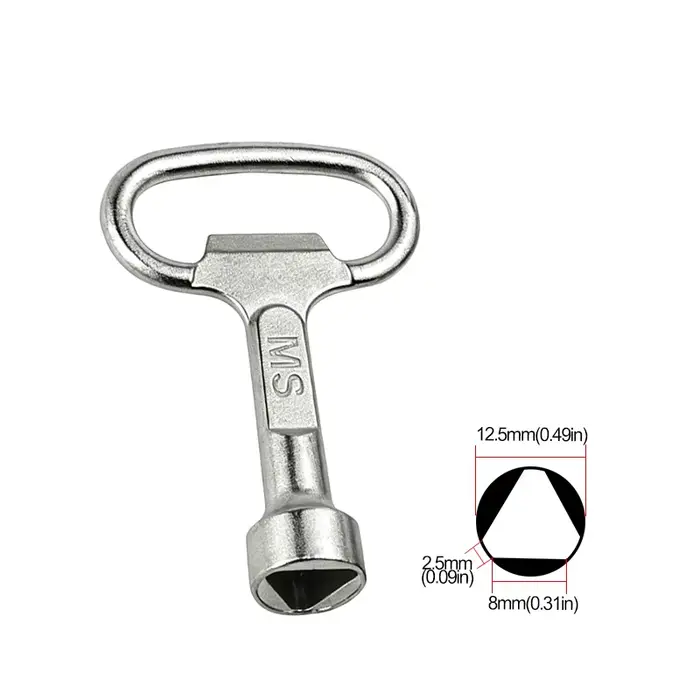 Clé triangulaire de Valve d'eau du robinet, châssis, porte d'armoire, porte d'ascenseur, clé de Valv