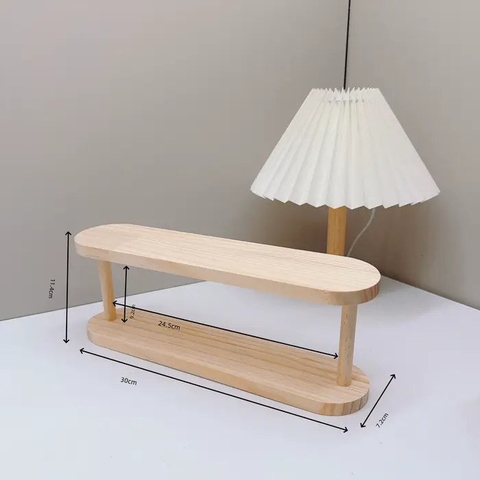 Étagère de rangement en bois à 2 niveaux, organisateur de bureau, présentoir de parfum, coiffeuse de