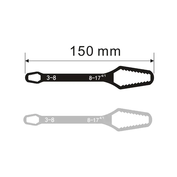 Clé universelle à Double extrémité, clé de réparation d'écrous à vis auto-serrant de 3 à 17mm, clé à cliquet à Double tête réglable 1 pièce