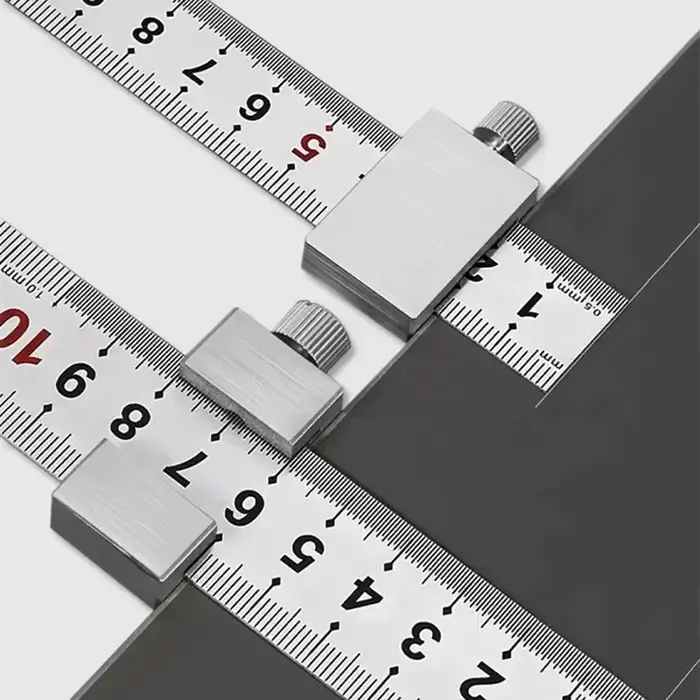 Règle de positionnement précise en acier pour le travail du bois