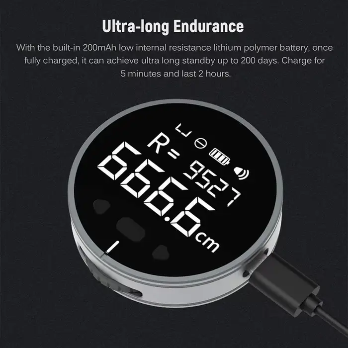 DUKA ATuMan Little Q règle électronique télémètre 8 en 1 ruban à mesurer numérique Mini outil de mesure roulant pour plat incurvé