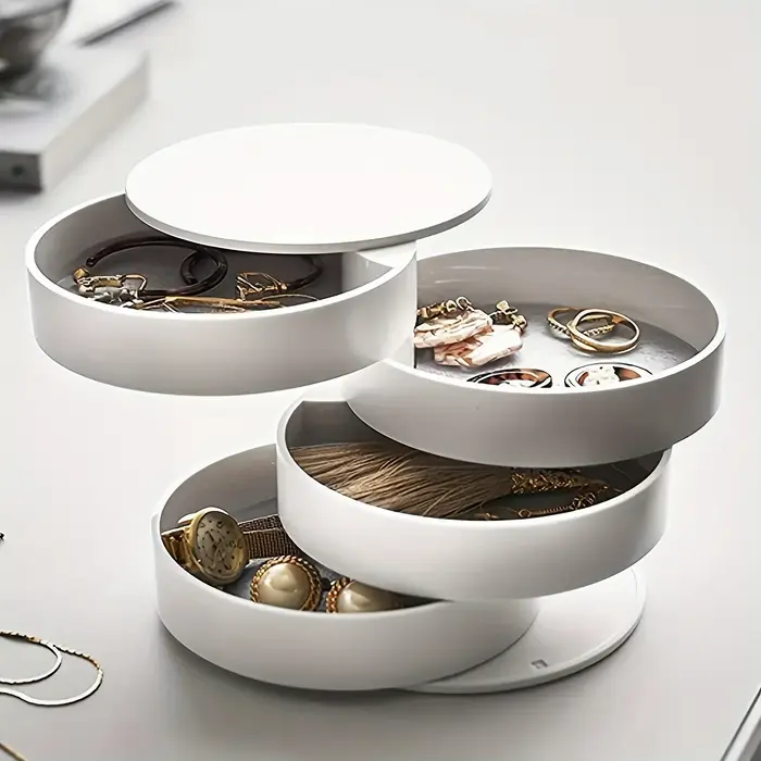 Boîte de rangement rotative multi-couches ITECHJOY avec couvercle pour accessoires de cheveux