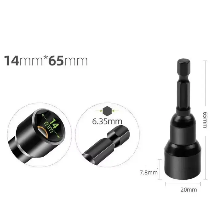 Tournevis à écrou magnétique à douille d'impact 6-19mm, adaptateur de douille profonde, têtes de clé