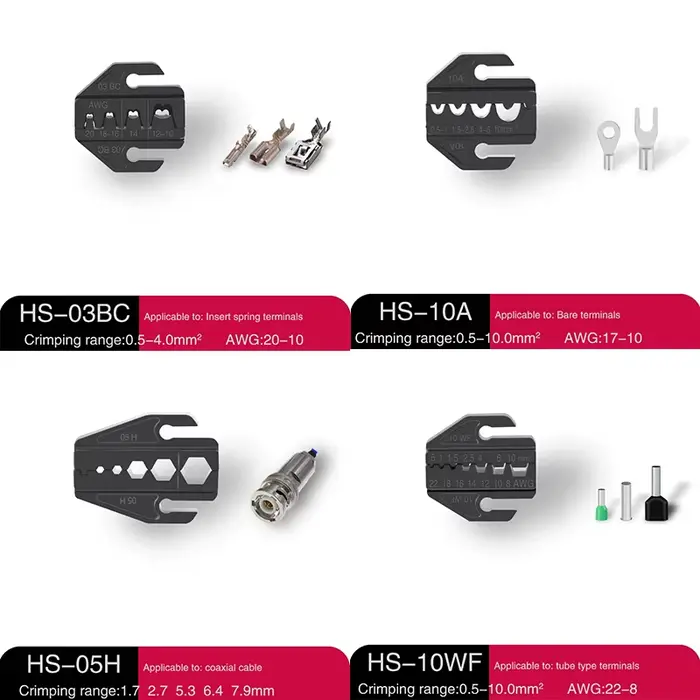 Kit de pinces à sertir pour bornes pré-isolées, couvercle de serrage HS-30J HS-40J/pince à sertir mu