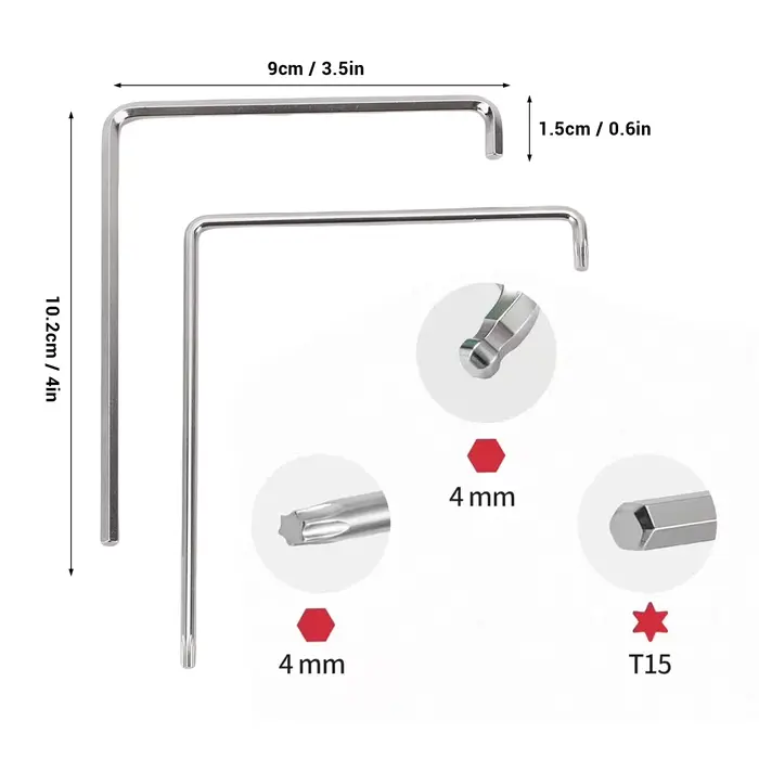 Outils de réglage de fenêtre 4mm TX15 59CrV4