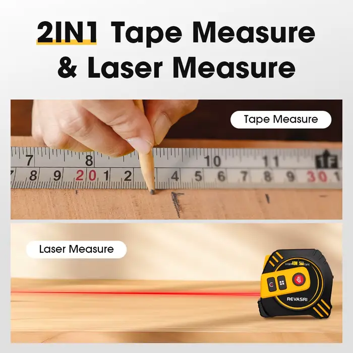 REVASRI ruban à mesurer Laser 2 en 1 télémètre