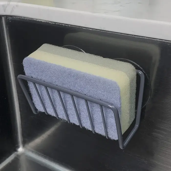 Étagère de rangement en acier inoxydable pour éponge d'évier