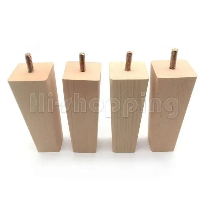 4 pièces pieds de meubles coniques en bois massif hauteur 10/12/14cm pour remplacement canapé meuble