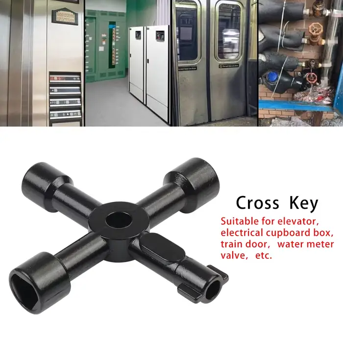 4 Voies Croix Triangle Clé Clé Universel Électrique Cabinet Clés Utilitaire Clé Fit pour Robinet