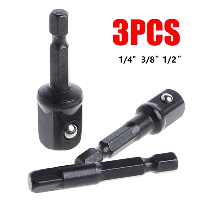 Adaptateur de douille à percussion 1/4 3/8 1/2 pouces, douilles de tournevis à écrou, Extension de t