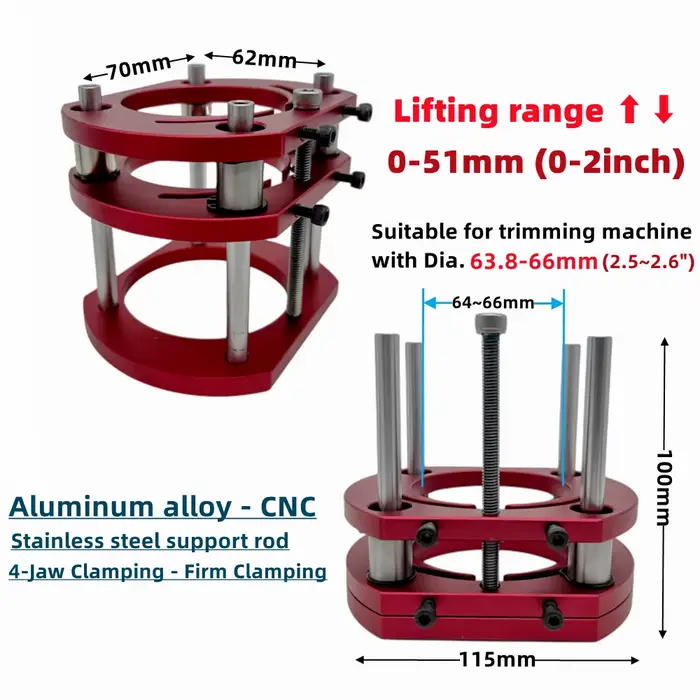 Élévateur de toupie pour moteurs de 65mm de diamètre-Table