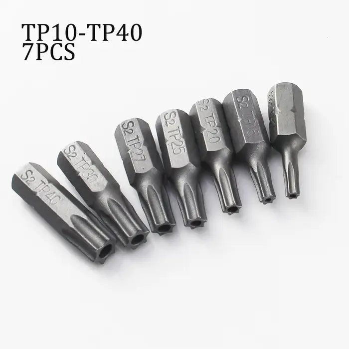 Embouts de tournevis Torx de 25mm avec trou T10 T15 T20 T25 T27 T30 T40, jeu d'embouts électriques à