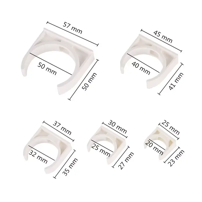 5 pièces 20/25/32/40/50mm colliers de serrage en PVC Support de tuyau d'eau connecteurs de tuyaux en PVC