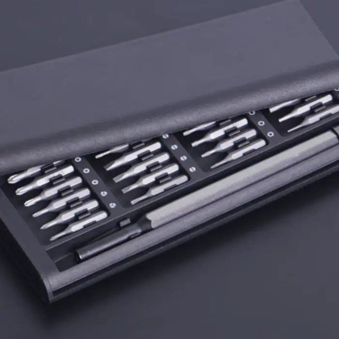 Kit de tournevis 25 en 1 avec embouts en plastique/aluminium