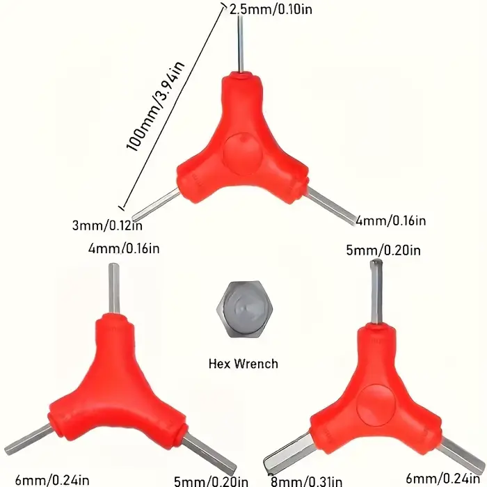 Jeu de clés Allen triangulaires 3 en 1