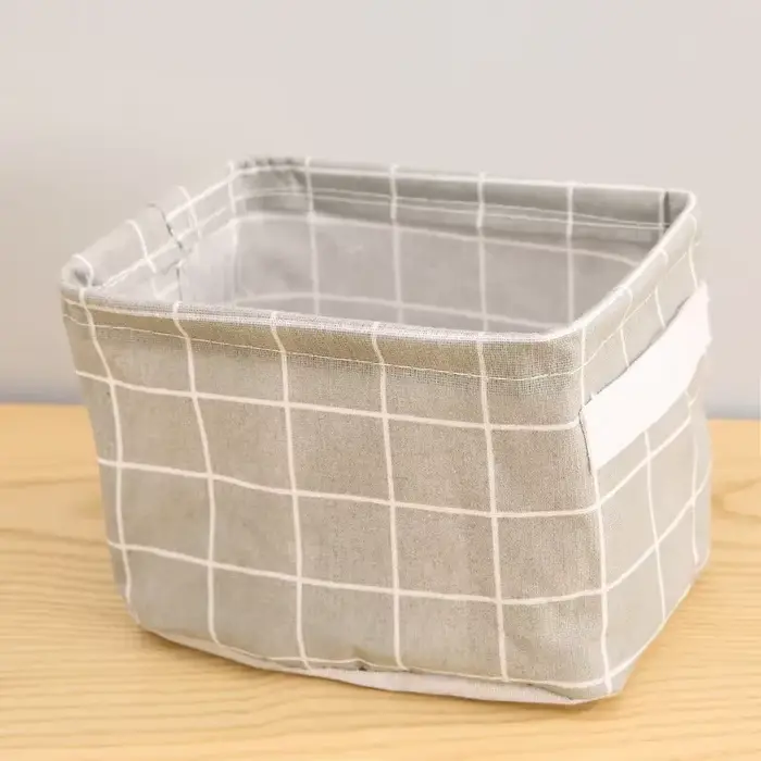 Panier de rangement en tissu avec poignée, panier de rangement de bureau imprimé, boîte de rangement