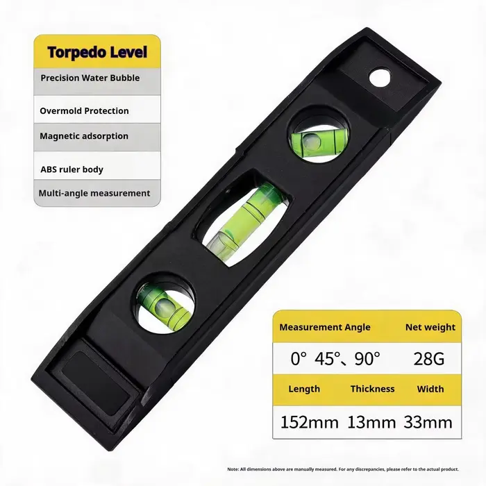 Niveau à bulle triple, Outil de nivellement magnétique, Mini inclinomètre antichoc, Jauge horizontal