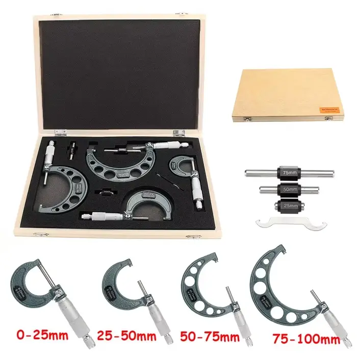 0-25mm 25-50mm 50-75mm 75-100mm 0.001mm micromètre extérieur électronique micromètre numérique jauge
