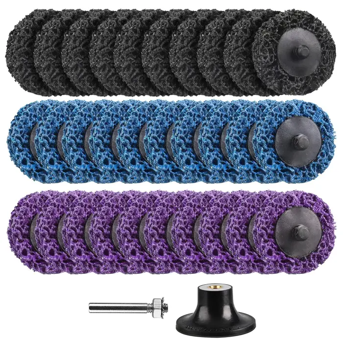 31 pcs. 2 in. drill quick-change easy stripper discs Roue de décapage avec disques de meulage de 1/4 in. Accessoire