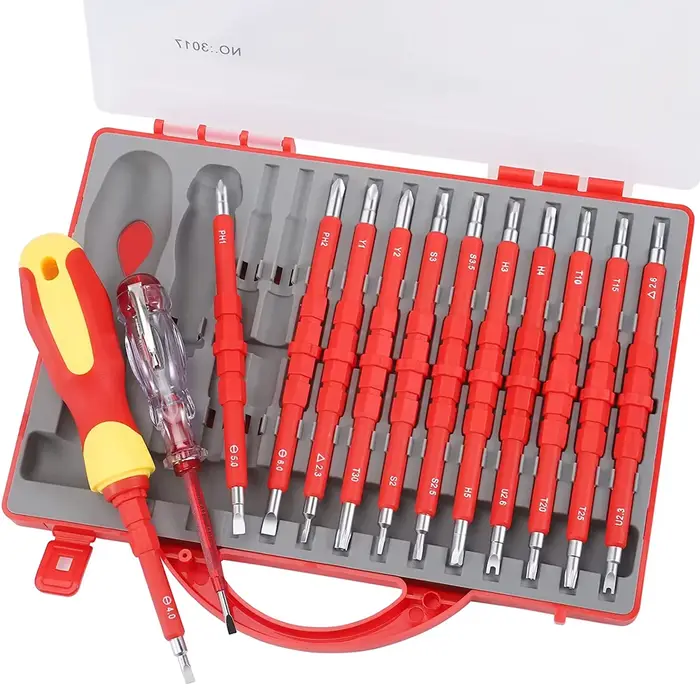 Kit de tournevis isolés professionnels 1000V, 14 en 1, embouts magnétiques, haute sécurité, outils i