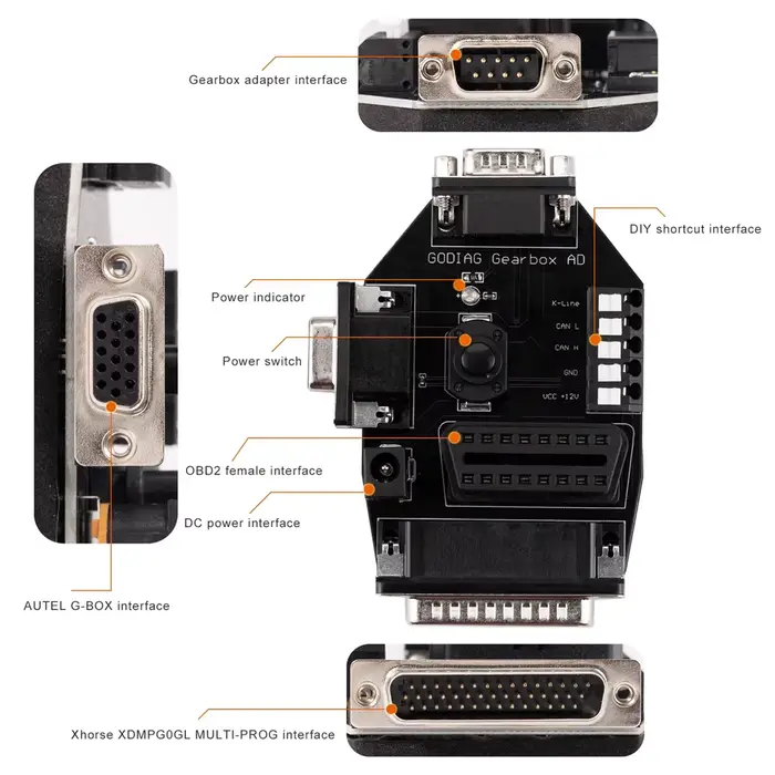 GODIAG GT107+ Câble de boîte de vitesses Câble de réglage 7 en 1