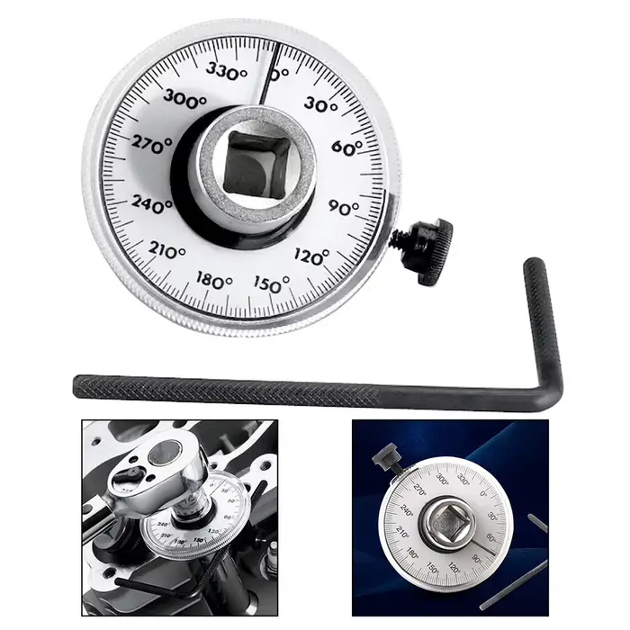 Clé dynamométrique en acier 1/2 pouce avec jauge d'angle de rotation à 360 degrés pour la mesure de