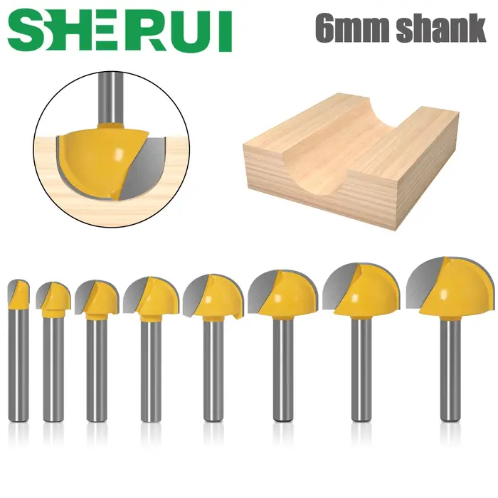 Mèches à nez rond en carbure massif, tige de 6mm, 6,8,12,16,18,20,22mm, outils CNC, nez rond, boîte 