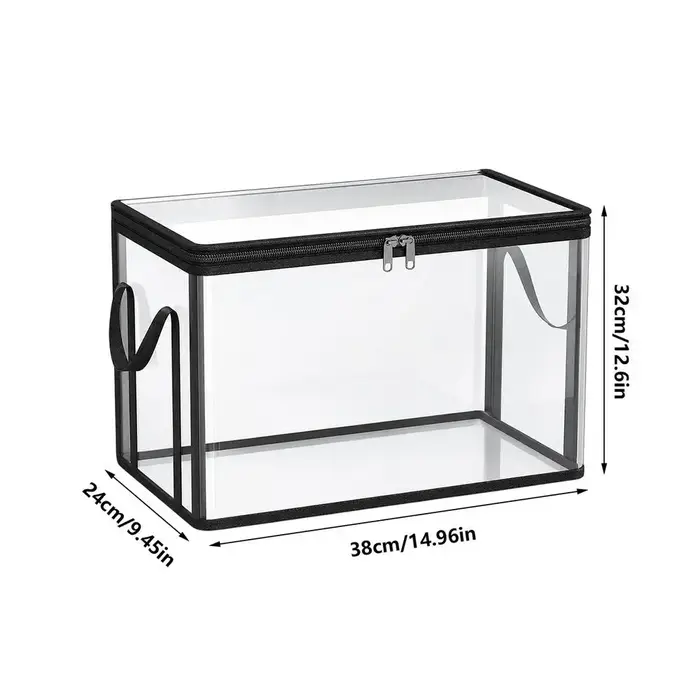 Boîte de rangement pour livres transparente et étanche avec poignées et couvercles