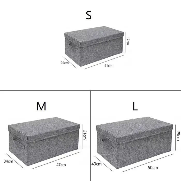 Boîtes de rangement en tissu avec couvercles