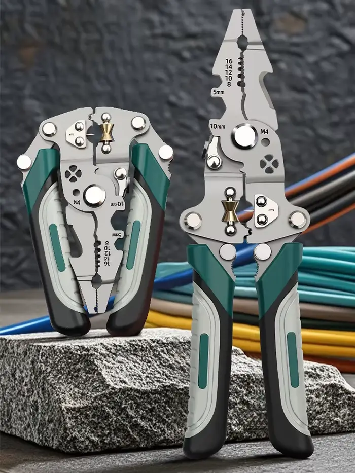 TUOSEN électriciens multifonctionnels pince pliable dénudeur de fil coupe ménage électrique main EDC Multi outils décantation