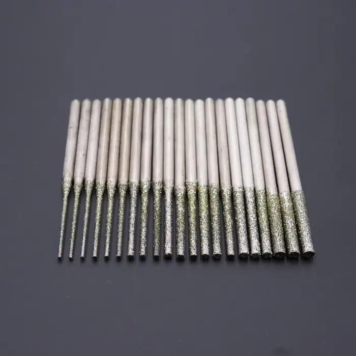 100 pièces ultralong diamant meulage bits tige 2.3mm trou de forage forets petites forets 0.8mm-2.5m