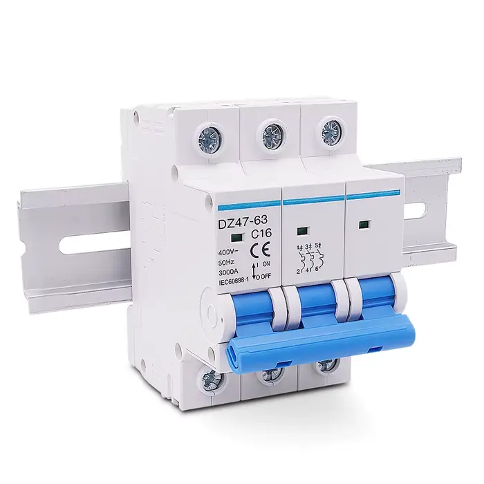 Disjoncteur sur Rail Din triphasé DZ47-63 3P 16-63A, 380V, Protection du moteur, interrupteur électr