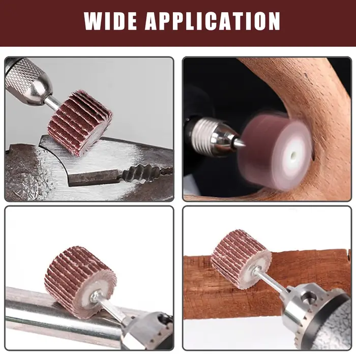 Roues de ponçage à lamelles de 10mm, 23 pièces, pour accessoires Dremel, meuleuse, ponceuse à clapet