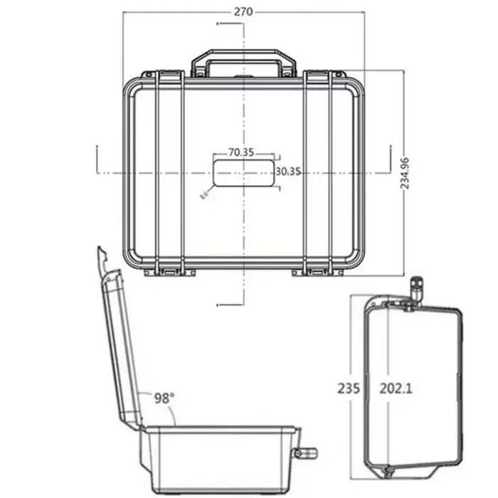Boîte à outils rigide étanche