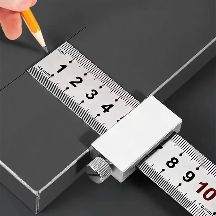 Positionnement précis outils pour le travail du bois menuiserie règle en acier