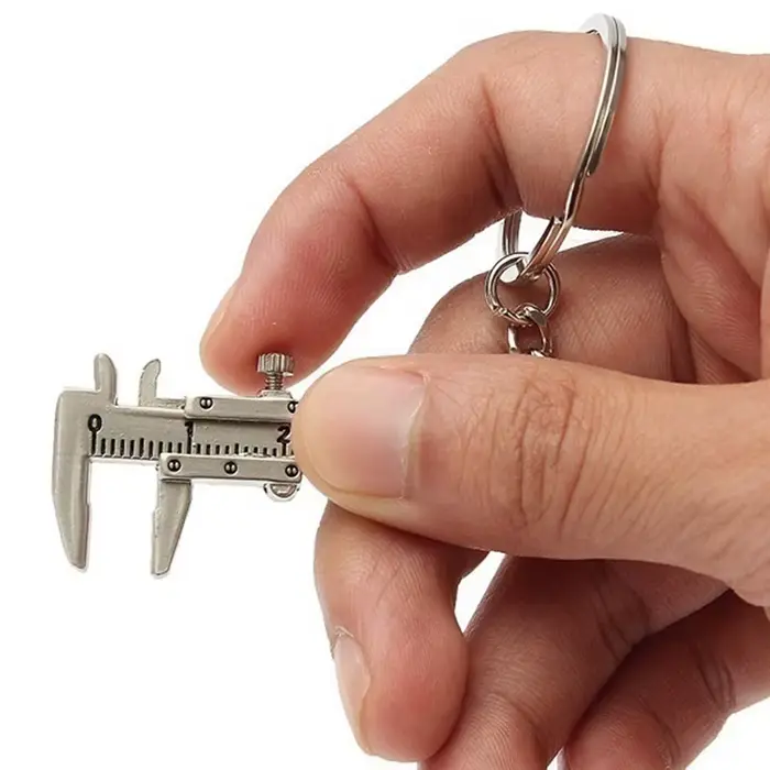 Mini règle en métal Vernier pied à coulisse Portable 0-40mm porte-clés outils de mesure voiture Turb