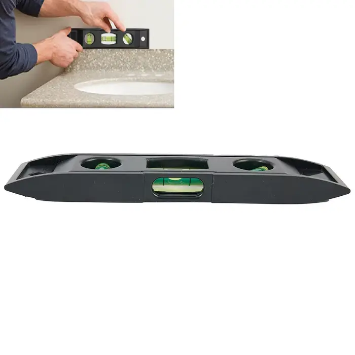 Règle horizontale niveau à bulle à 3 bulles coque ABS magnétique Mini poche outil